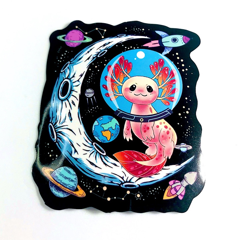 Space Axolotl Crazy Trending WaterProof Single Decor Accent Sticker